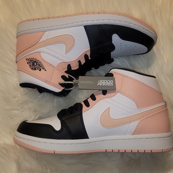 Air Jordans 1 Mid Crimson Tint/White-Black Size 8 Men